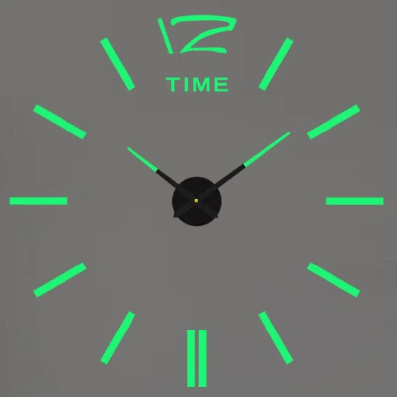 Large 3D Wall Clock Luminous Classic Wall Clocks DIY Digital Clock Wall Watches Stickers Silent Clock for Home Living Room Table