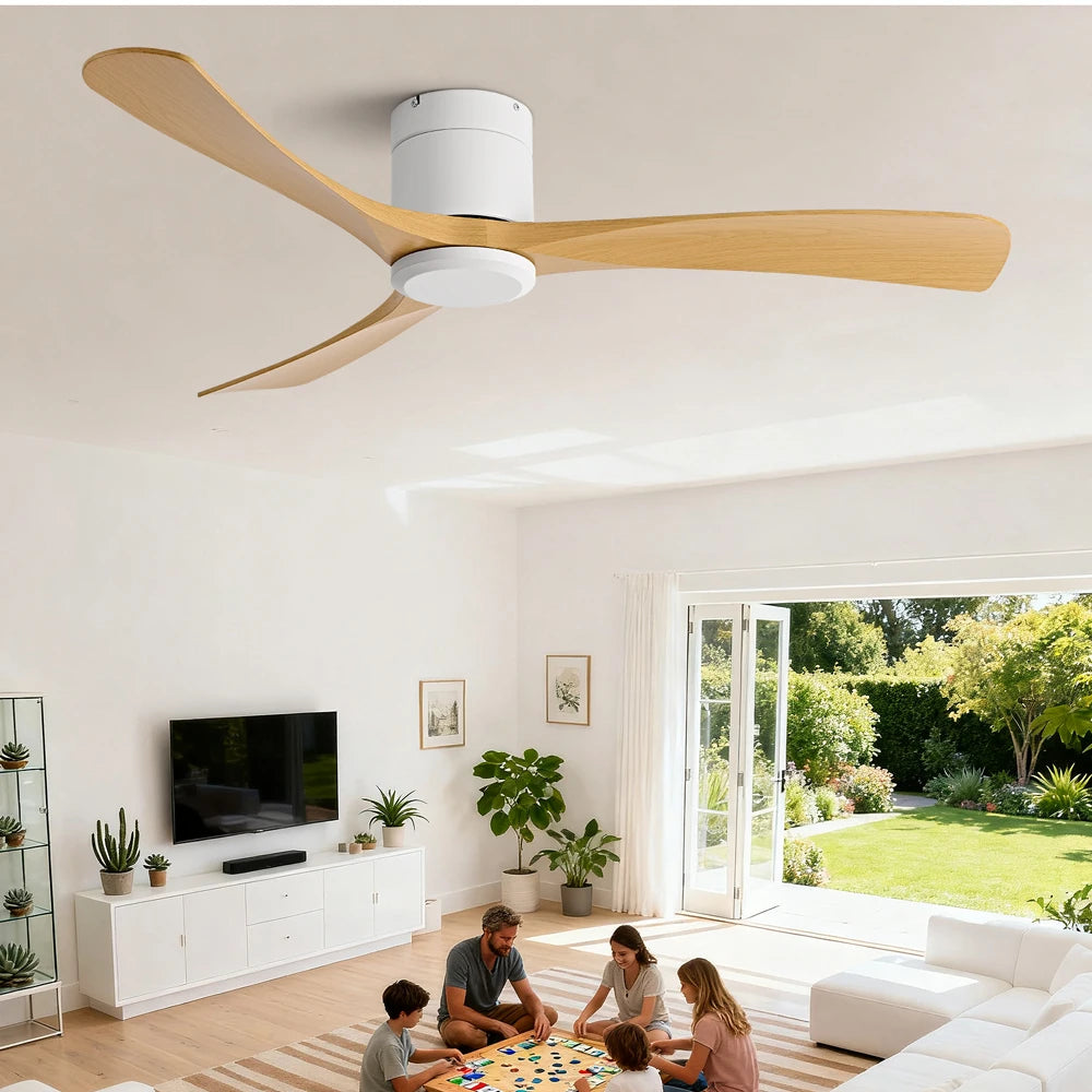 New 38/52/56 inch Modern Stylish LED Ceiling Fan with Light Remote Control 3 Blades Quiet Modern Design for Living Room Bedroom