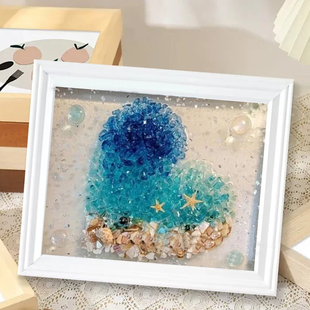 Sea Glass Art Kits Sea Glass Art & Craft Kit Creative Sea Themed Photo Frame Resin Beach Art Kit Gift for Friends