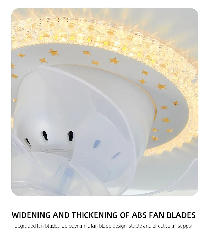 LED Modern Ceiling Fan Light, 360 ° Rotation Function, with Light, Remote Unlimited Adjustment, Bedroom Decorative Lighting