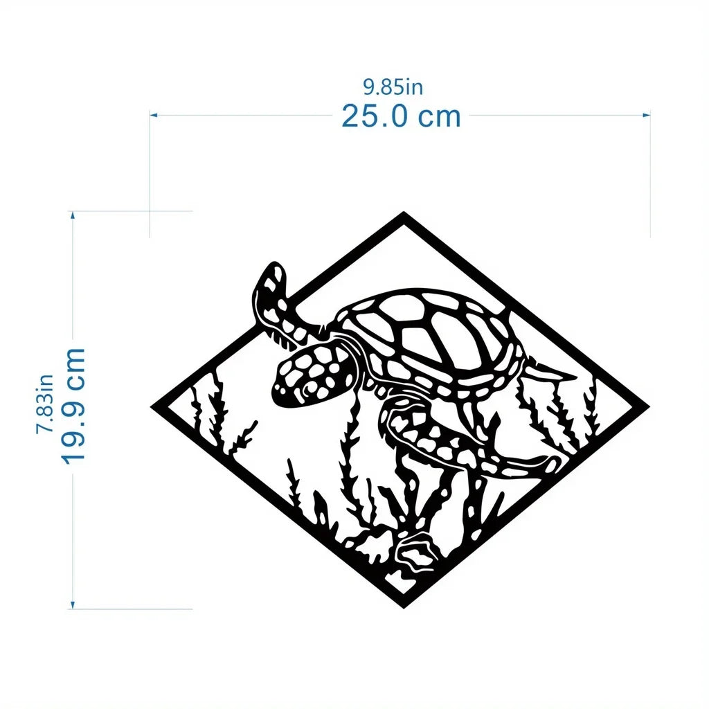 Metal Sea Turtle Ornament Beach Theme Decor Wall Art Decorations Wall Hanging Iron Art, Wall decoration, Wall Sticker