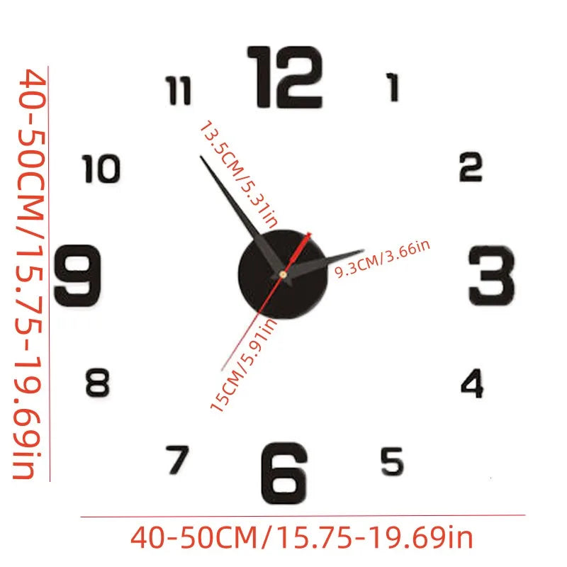3D Wall Clock Luminous Frameless Wall Clocks DIY Digital Clock Wall Stickers Silent Clock for Home Living Room Office Wall Decor