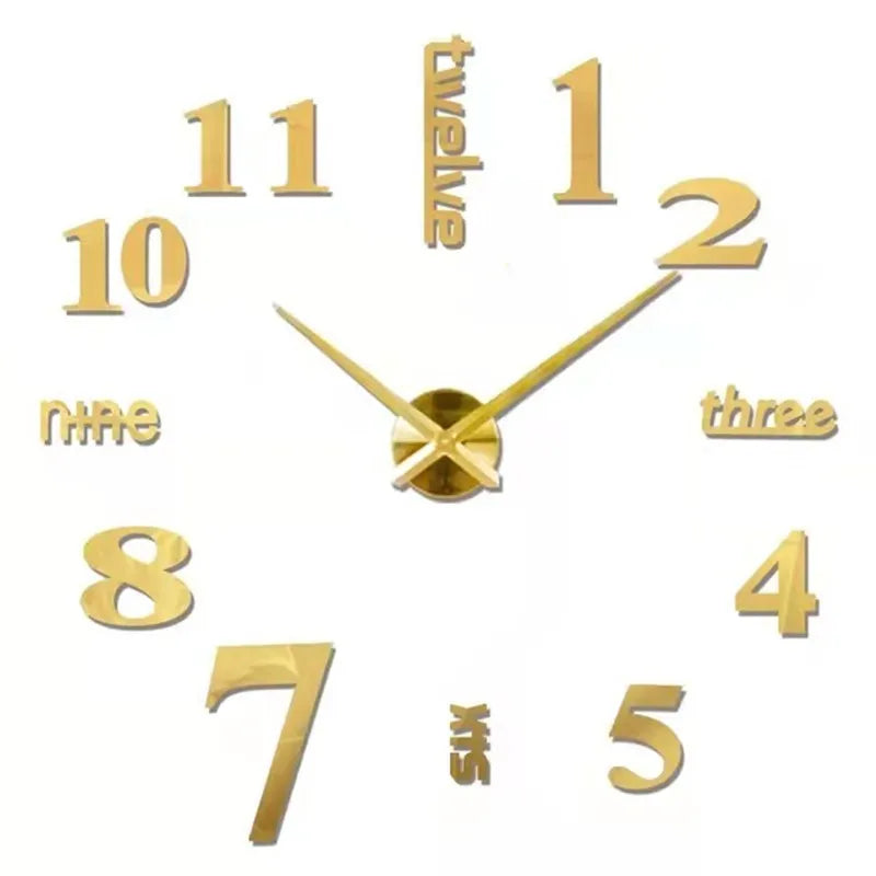 3D Wall Clock Luminous Frameless Wall Clocks DIY Digital Clock Wall Stickers Silent Clock for Home Living Room Office Wall Decor