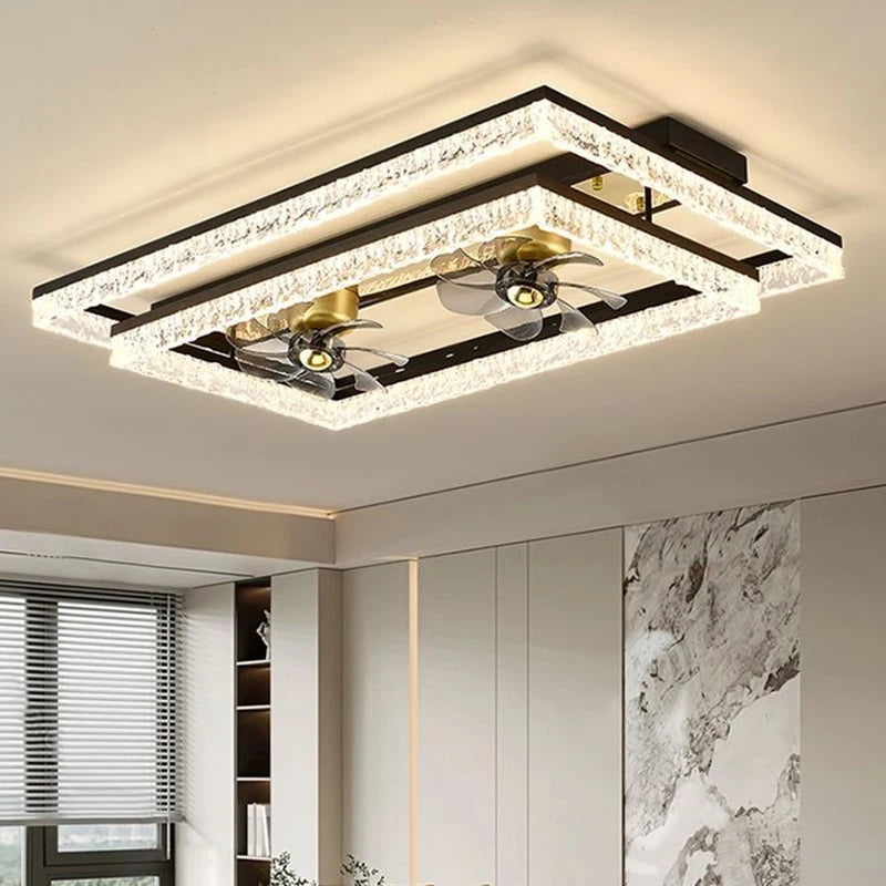 Modern ceiling lamps bedroom folding Ceiling fan ceiling fan with led light and control ceiling lamp for living room lighting