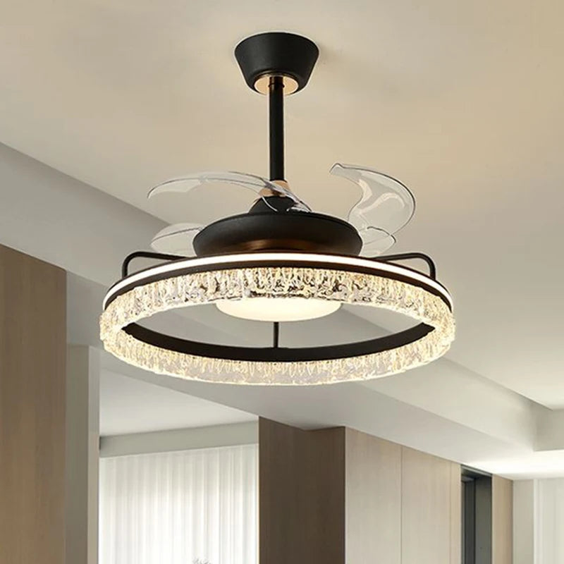 Modern ceiling lamps bedroom folding Ceiling fan ceiling fan with led light and control ceiling lamp for living room lighting