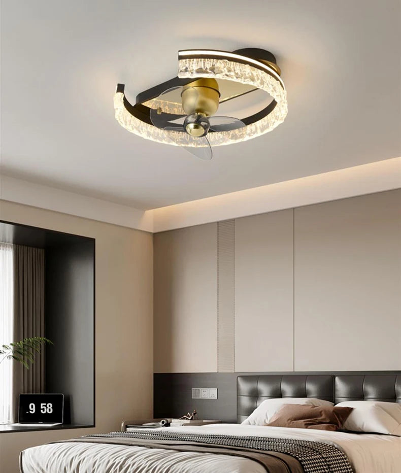 Modern ceiling lamps bedroom folding Ceiling fan ceiling fan with led light and control ceiling lamp for living room lighting