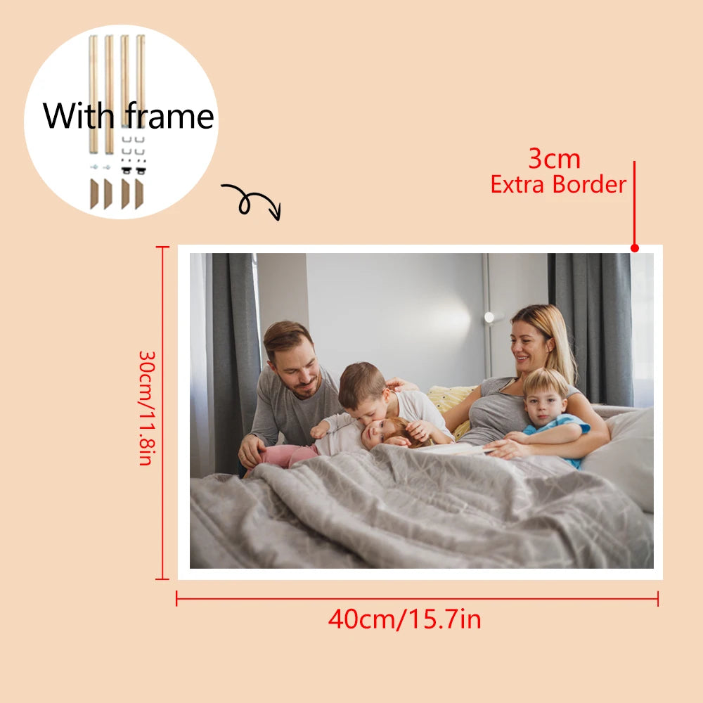 Custom Personal Photos With Frames Canvas Paintings Custom Posters Birthday Gifts Art Photos Pets Wedding Photos Business Logo