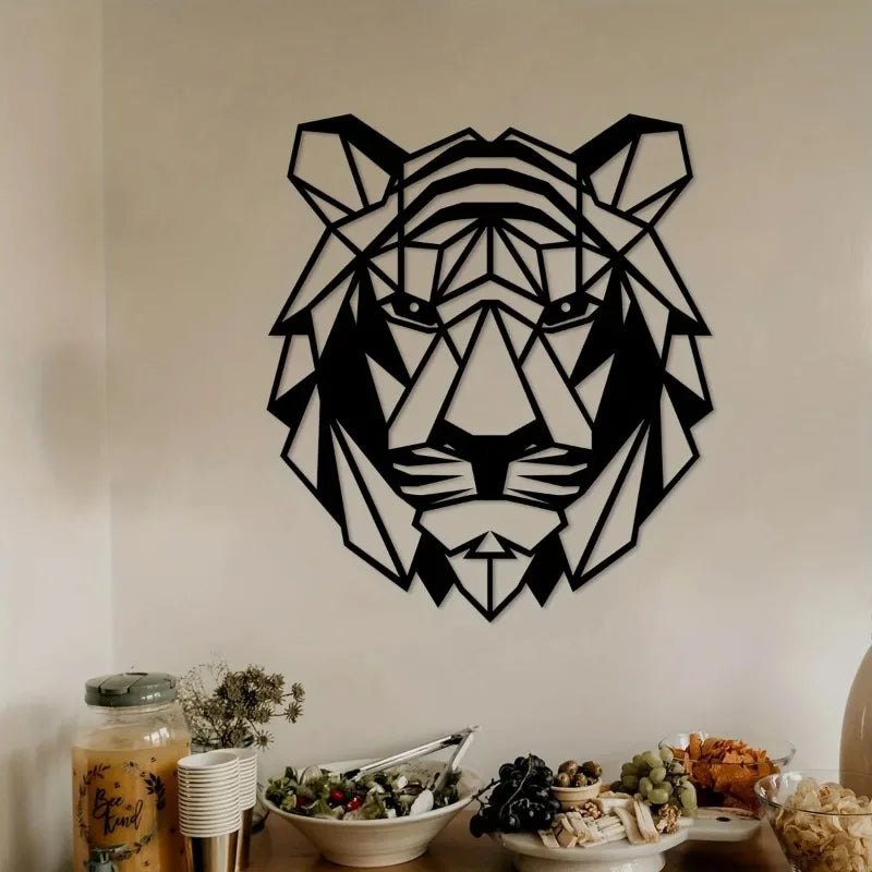 1set Creative Tiger Iron Indoor Outdoor Crafts, Indoor Decoration, Great Choice for Living Room Bedroom, Outdoor Wall Decoration