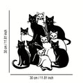 1pc Elegant Group Cat Metal Wall Art - Halloween & Christmas Abstract Design, Iron Craft for Home, Office Perfect for Room Decor