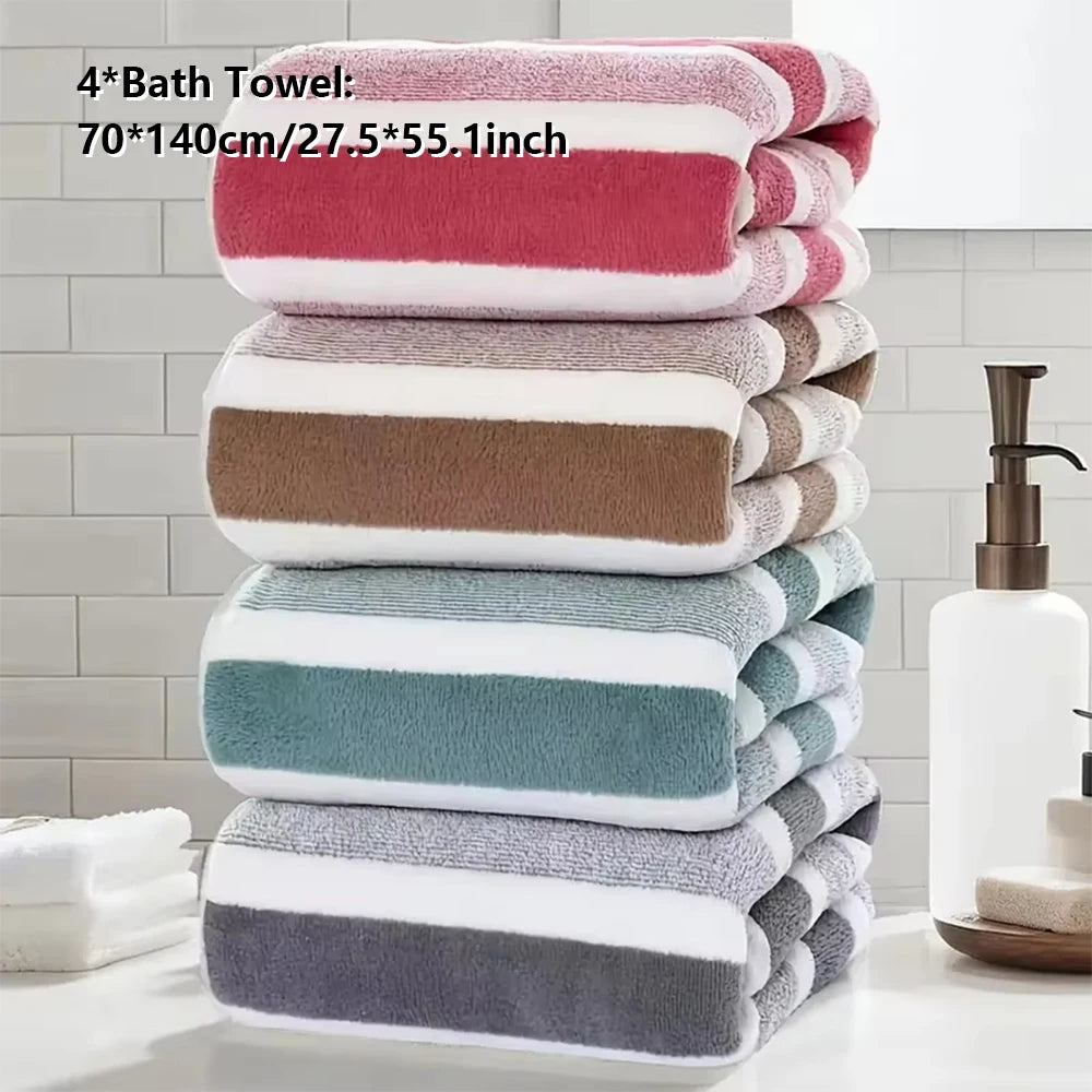 2/4/6 Pcs Soft Bath Towel Set, Absorbent Quick-Drying, Soft Bath & Hand Towels, Essential for Family Bathroom & Home Daily Use