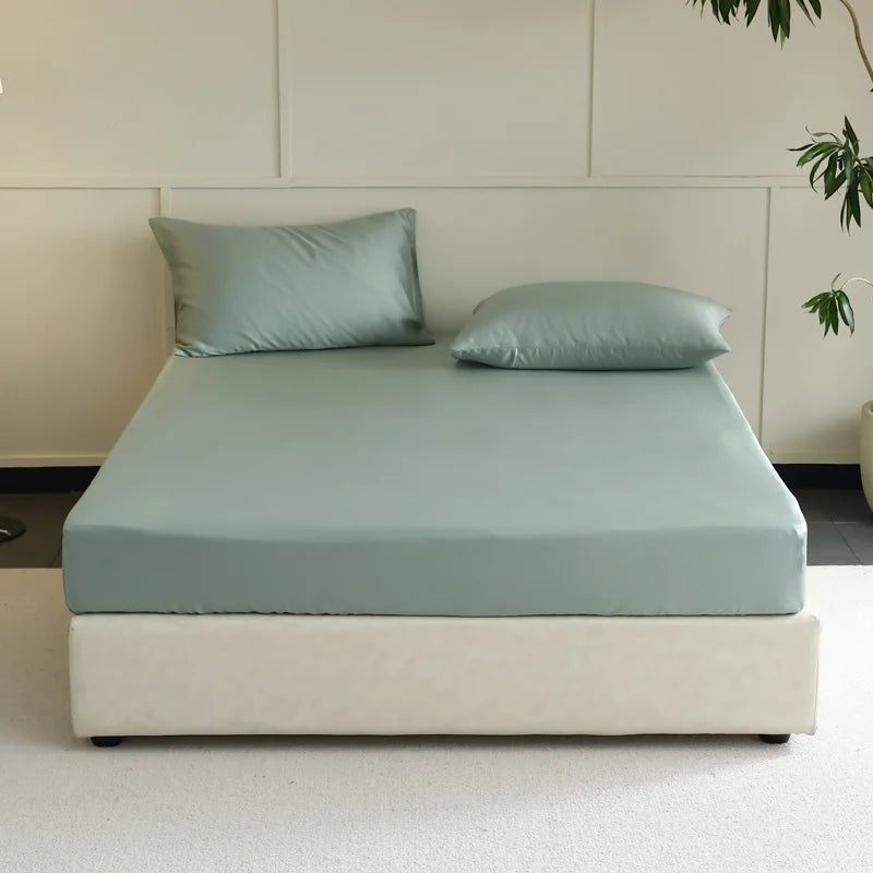 Mulberry Silk Fitted Bed Sheet with Elastic Bands Luxury Mattress Cover Single Double King Queen Size Bed Cover 100/140/200/220