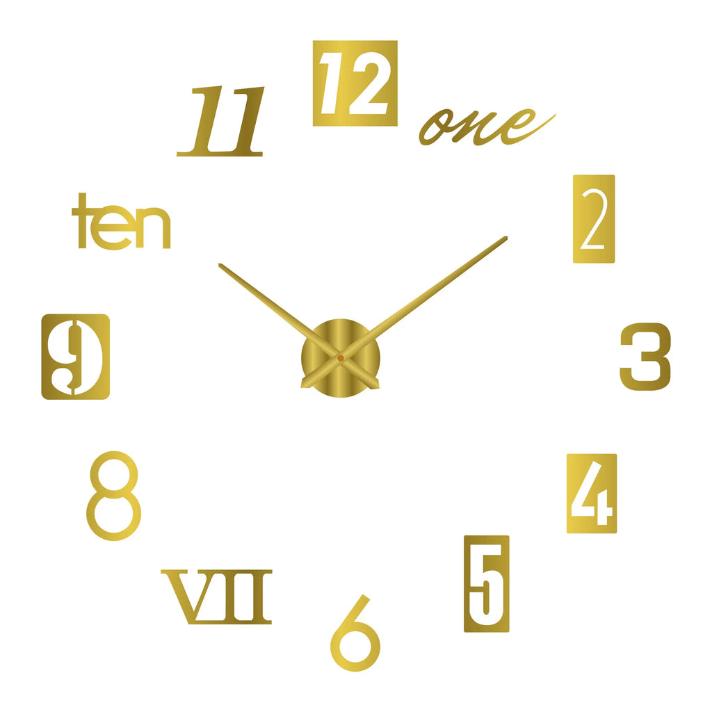 3D Wall Clock Luminous Frameless Wall Clocks DIY Digital Clock Wall Stickers Silent Clock for Home Living Room Office Wall Decor