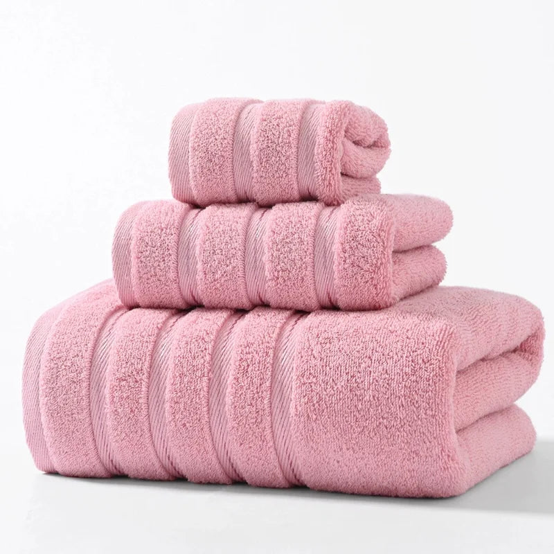 High Quality 100%Cotton Towel Set Bundle,Solid Dark Green Hand+Face+Bath Towel,Soft Absorbent Washcloth For Hotel Home Gift 3pcs