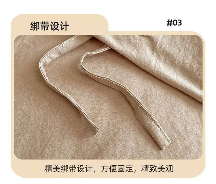New Chinese embroidery washed cotton soft quilt cover bed sheet four-piece set