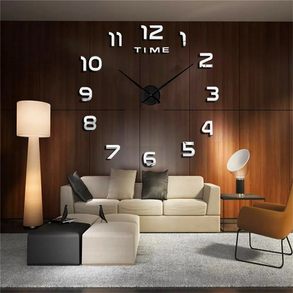 Large 3D Wall Clock Luminous Classic Wall Clocks DIY Digital Clock Wall Watches Stickers Silent Clock for Home Living Room Table