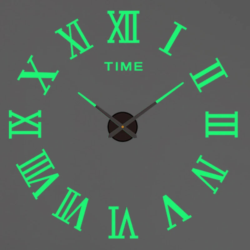 3D Wall Clock Luminous Frameless Wall Clocks DIY Digital Clock Wall Stickers Silent Clock for Home Living Room Office Wall Decor