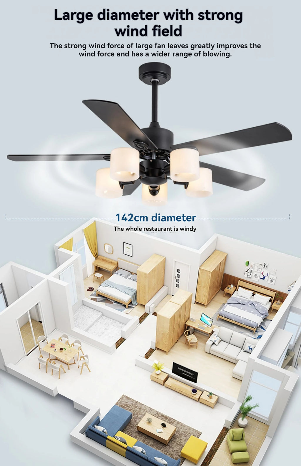 Modern Minimalist Ceiling Fans With Led Lights For Living Dining Room Bedroom Indoor Remote Control 5-blade Fan Pendant Light