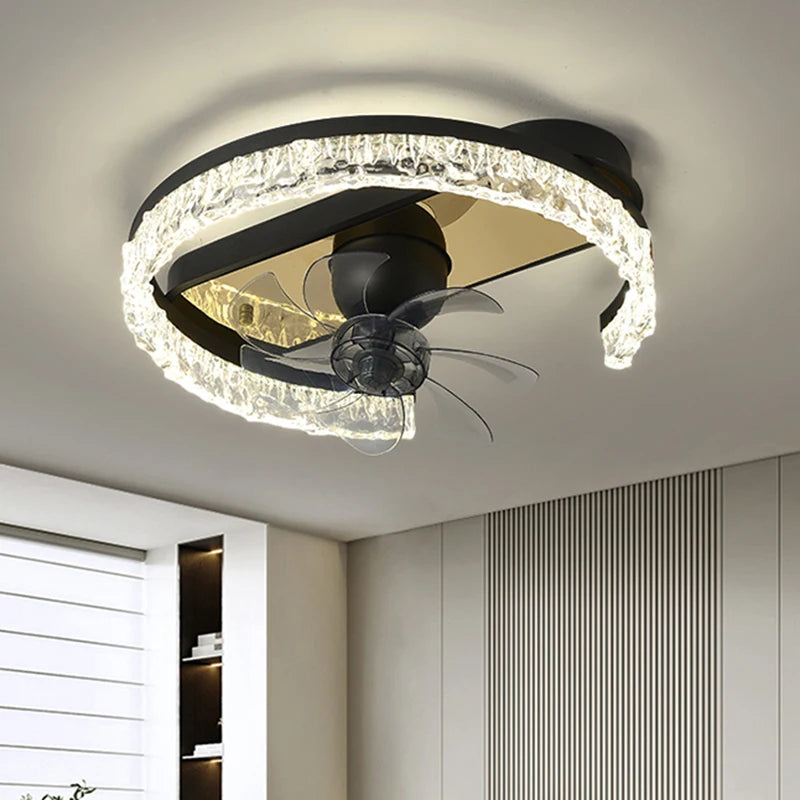 Modern ceiling lamps bedroom folding Ceiling fan ceiling fan with led light and control ceiling lamp for living room lighting