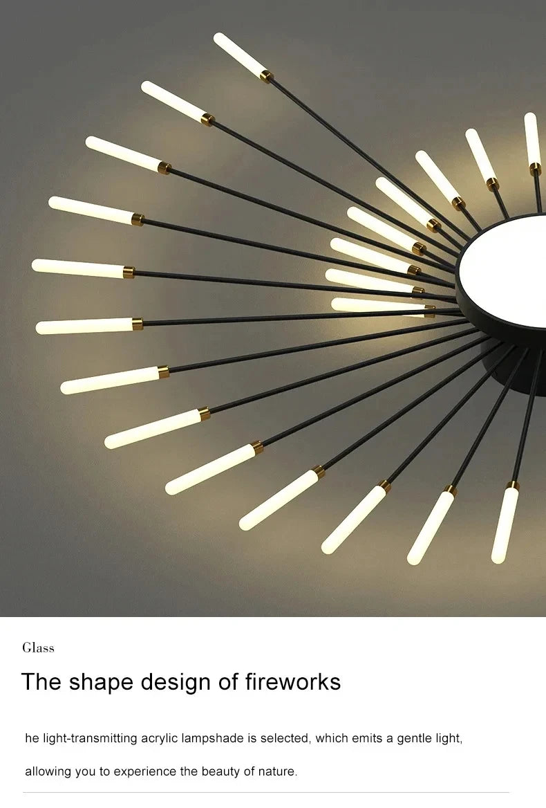 Creative Fan Shaped LED Ceiling Lamp Modern Living Room Light Home Decor Dining Bedroom Kids Room Interior Ceiling Pendant Lamp