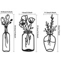 "Uniquely Elegant: Metal Tulip Wall Decor, 3-Piece Black Iron Wire Sculpture for Kitchen & Bathroom Makeover