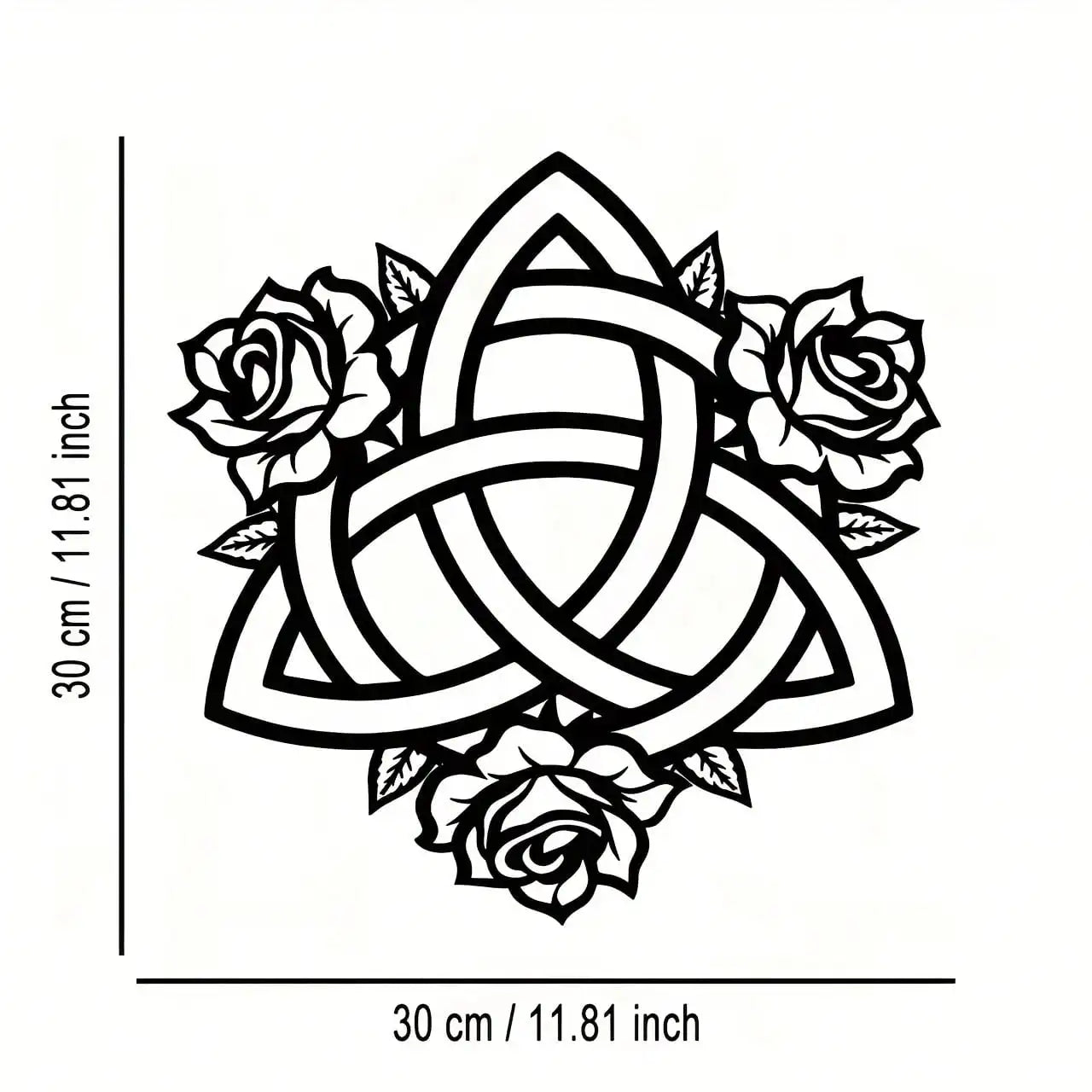 YINUO Celtic Knot Rose Metal Wall Art, Minimalist Home Office Decor Iron Sculpture Wall Decor