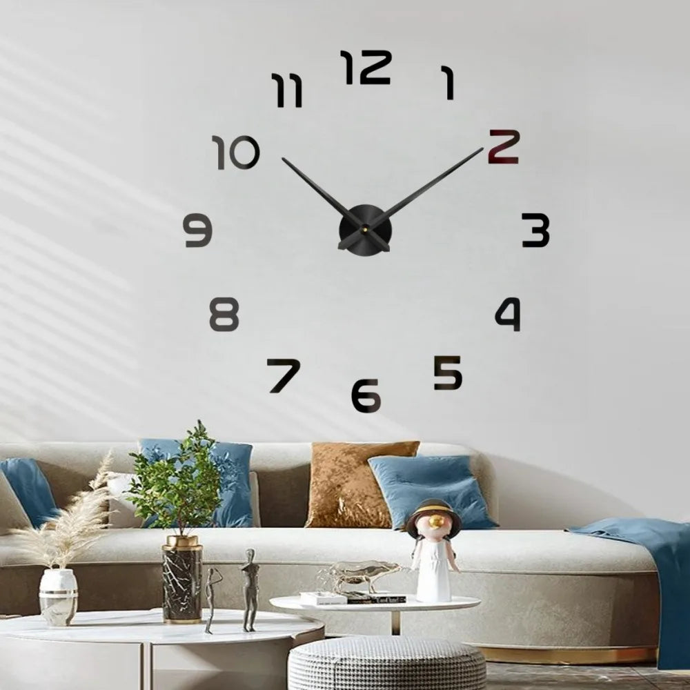 Large 3D Wall Clock Luminous Classic Wall Clocks DIY Digital Clock Wall Watches Stickers Silent Clock for Home Living Room Table