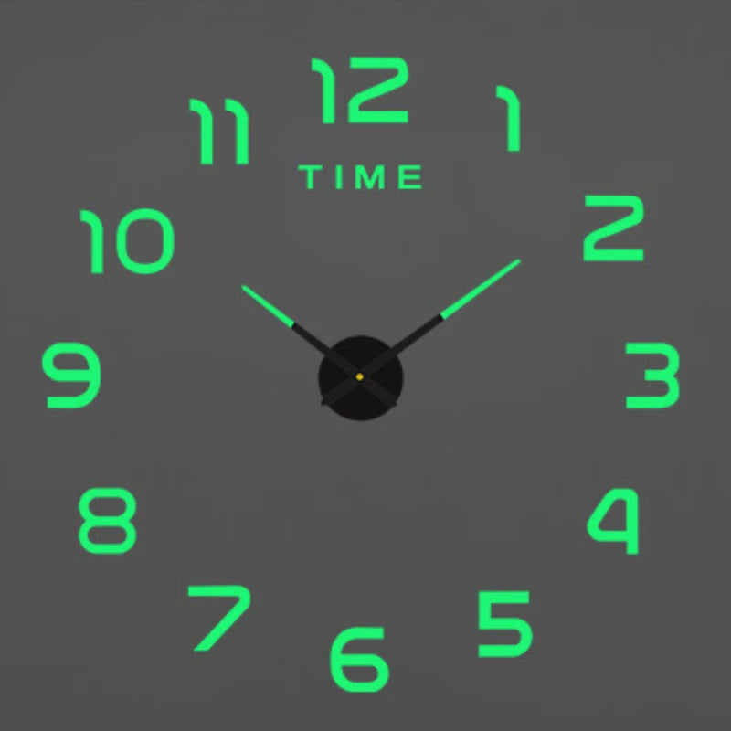 3D Wall Clock Luminous Frameless Wall Clocks DIY Digital Clock Wall Stickers Silent Clock for Home Living Room Office Wall Decor