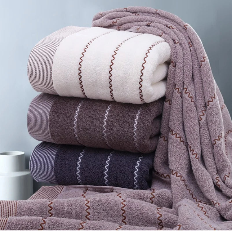 Set of 3 Cotton Bathroom Towels Sets 2pcs Hand Face Towel 35x75cm and 1pcs Big Bath Towels 70X140cm Washcloths Gift Towels 수건 세트