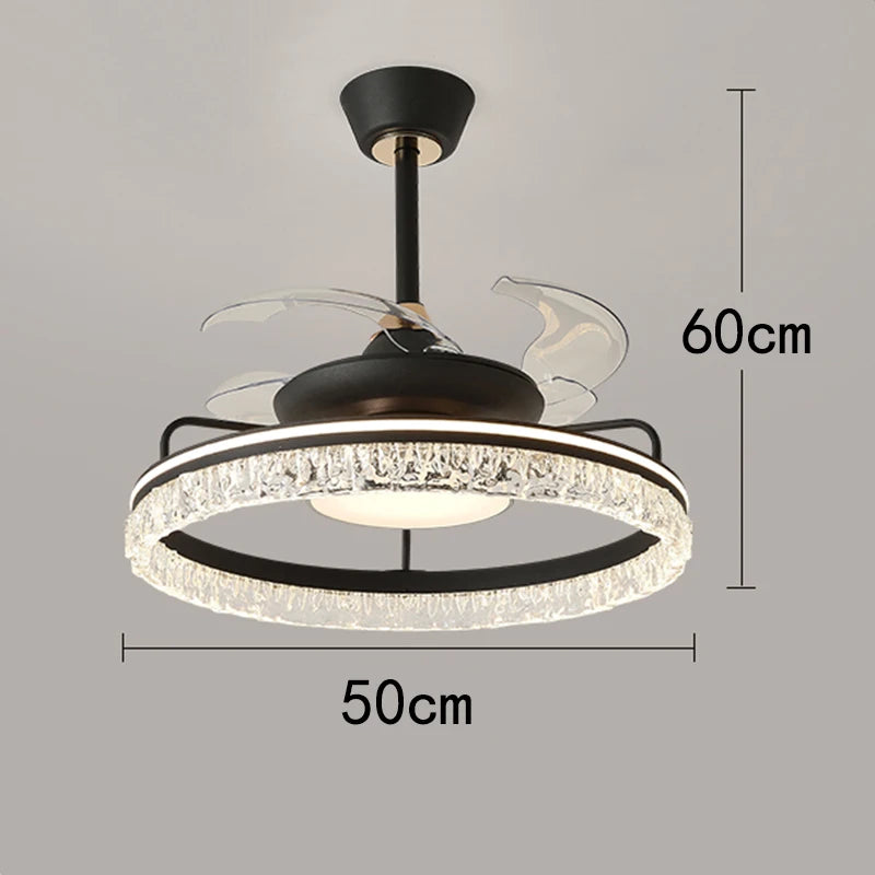 Modern ceiling lamps bedroom folding Ceiling fan ceiling fan with led light and control ceiling lamp for living room lighting