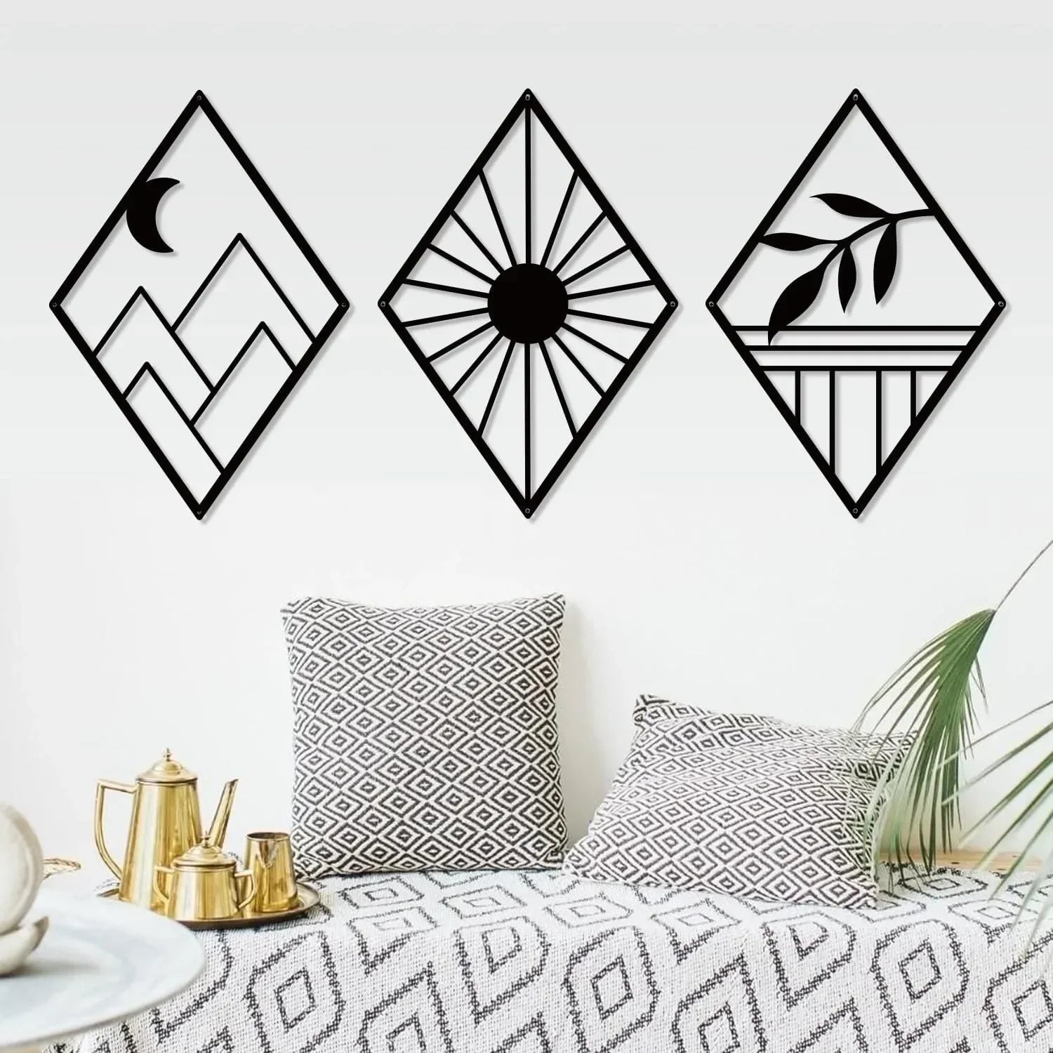 Metal Home Decor: Stunning Minimalist Wall Hanging.Bohemian Abstract Line Iron Art for Chic Spaces.Minimalist Abstract Line Art.