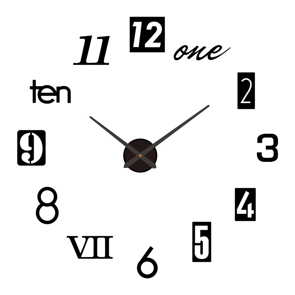 3D Wall Clock Luminous Frameless Wall Clocks DIY Digital Clock Wall Stickers Silent Clock for Home Living Room Office Wall Decor
