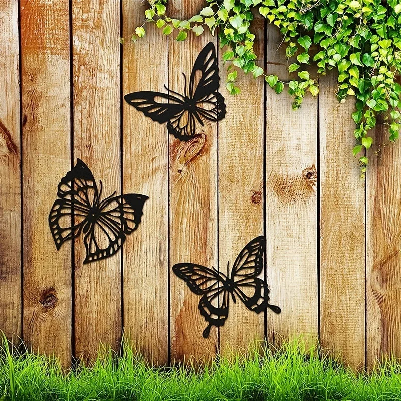 3pcs Butterfly Metal Wall Decor, Dragonfly Hummingbird Butterfly Wall Art Hanging Wall Decor Wall decor metal wall hanging