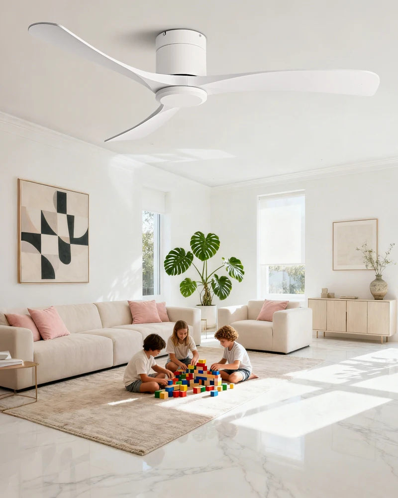 New 38/52/56 inch Modern Stylish LED Ceiling Fan with Light Remote Control 3 Blades Quiet Modern Design for Living Room Bedroom