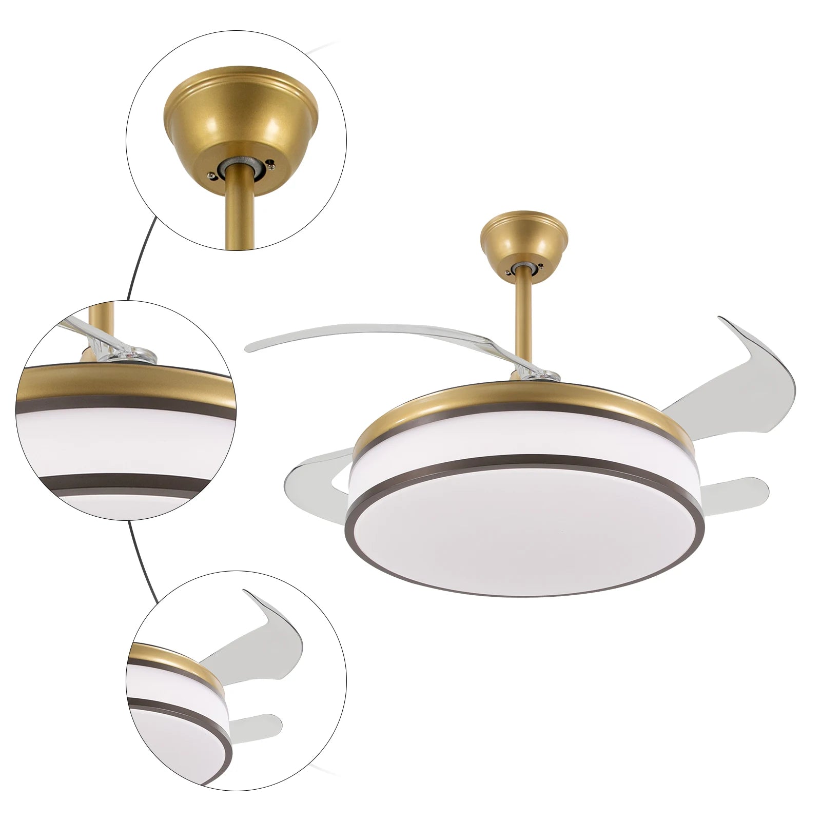 42 Inch Fan Pendant Light，ceiling Fan Light, Ceiling Fan Light with Remote Control, Ceiling Fan Lamp for Bedroom Kitchen