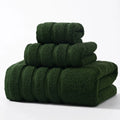 High Quality 100%Cotton Towel Set Bundle,Solid Dark Green Hand+Face+Bath Towel,Soft Absorbent Washcloth For Hotel Home Gift 3pcs