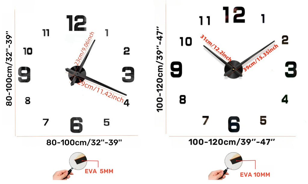 3D Wall Clock Luminous Frameless Wall Clocks DIY Digital Clock Wall Stickers Silent Clock for Home Living Room Office Wall Decor
