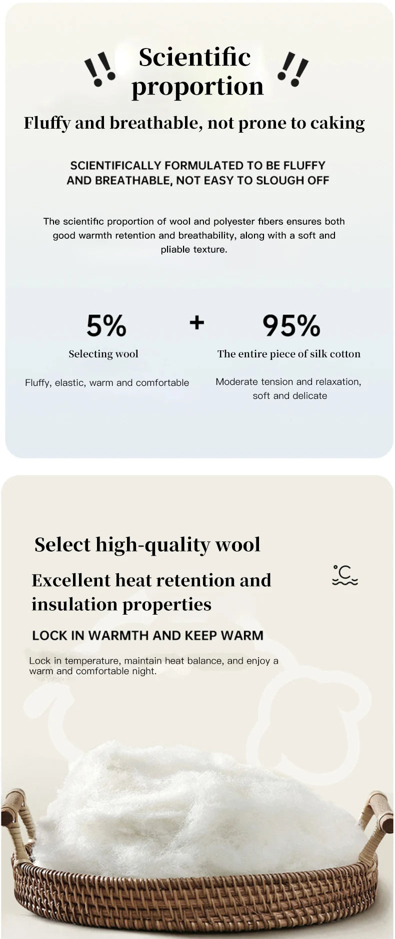 New autumn and winter wool quilt, thick and warm winter quilt, winter quick heating quilt core, universal for all seasons