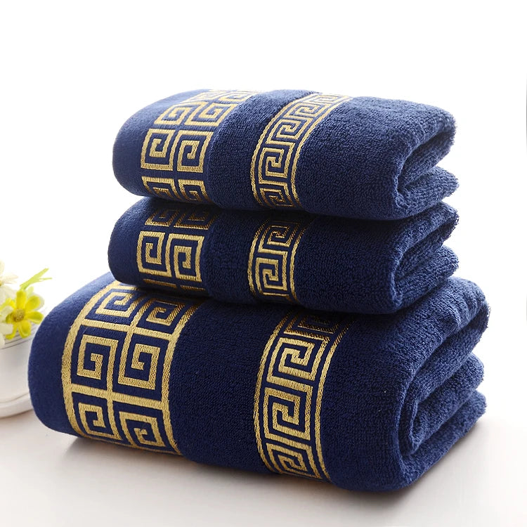 Set of 3 Cotton Bathroom Towels Sets 2pcs Hand Face Towel 35x75cm and 1pcs Big Bath Towels 70X140cm Washcloths Gift Towels 수건 세트