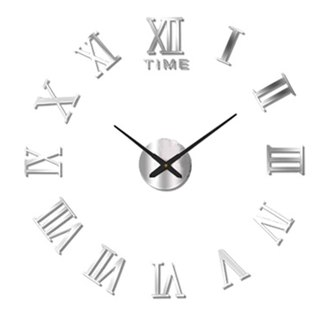 Large 3D DIY Wall Clock Giant Acrylic Mirror Clocks Frameless Big Horloge Home Decoration for Living Room Bedroom Wall Decor