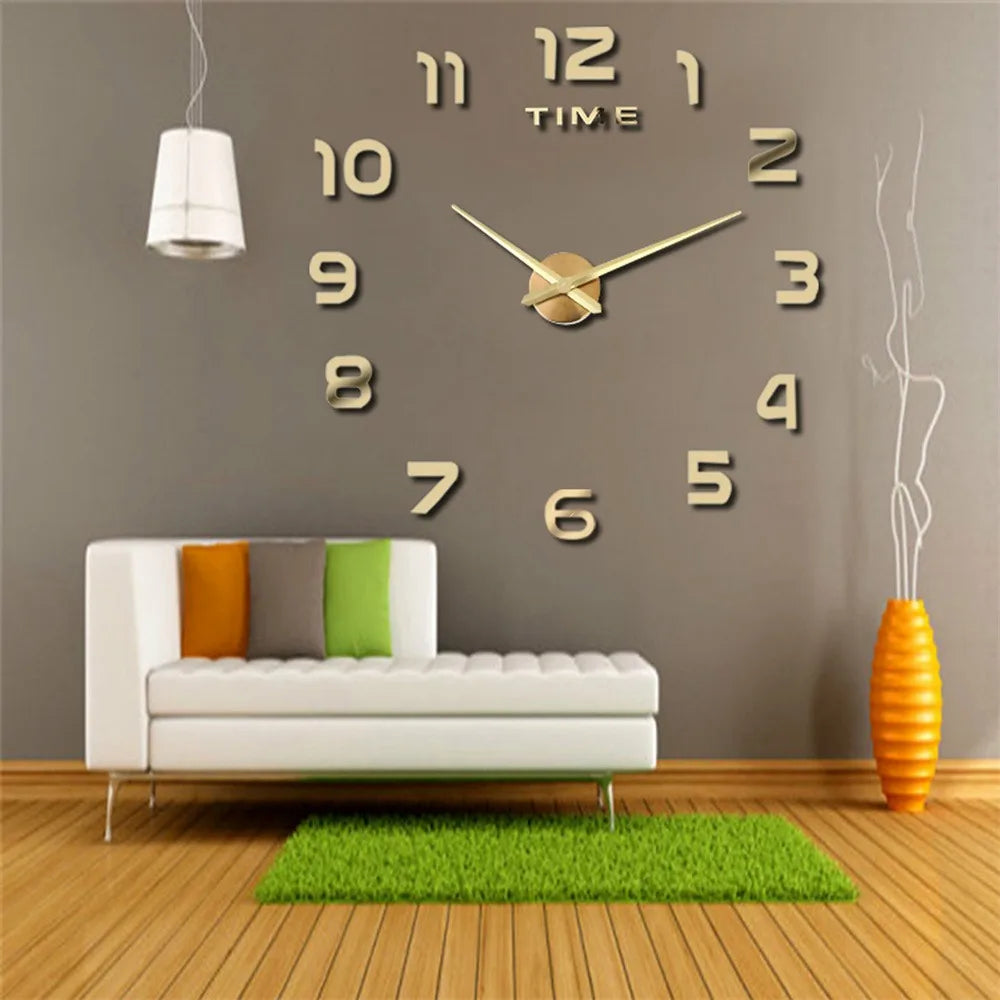 Large 3D Wall Clock Luminous Classic Wall Clocks DIY Digital Clock Wall Watches Stickers Silent Clock for Home Living Room Table