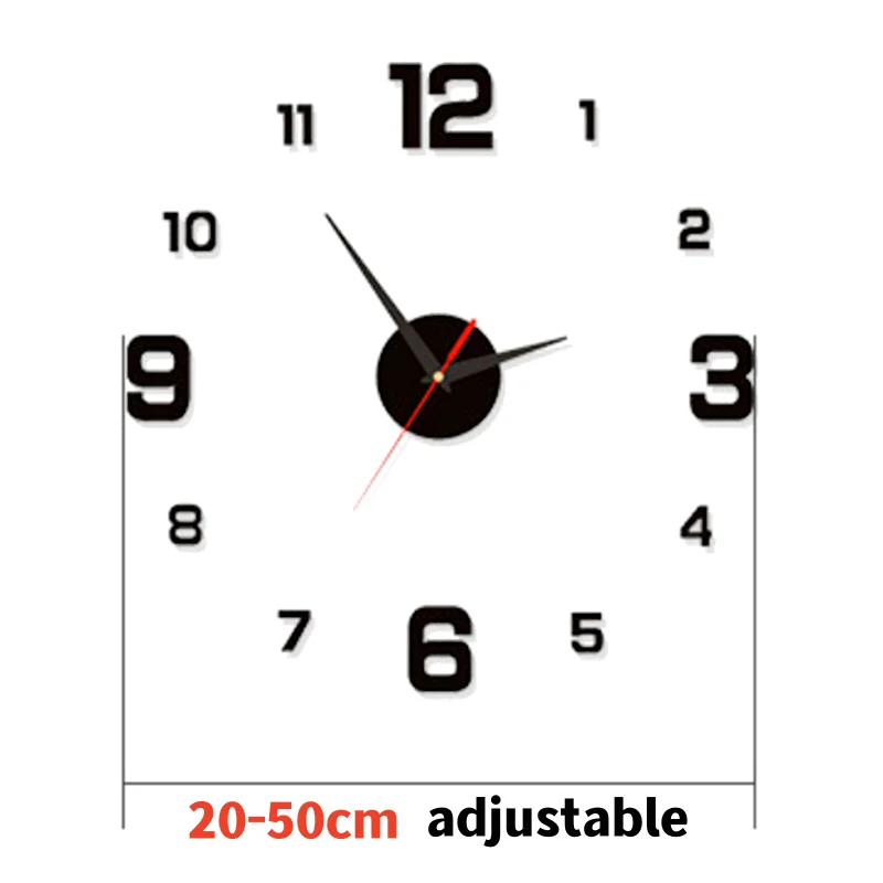 Wall Clock Glow at Night Frameless DIY Stereo Digital Clock for Home Living Room Office Wall Decroation 2024