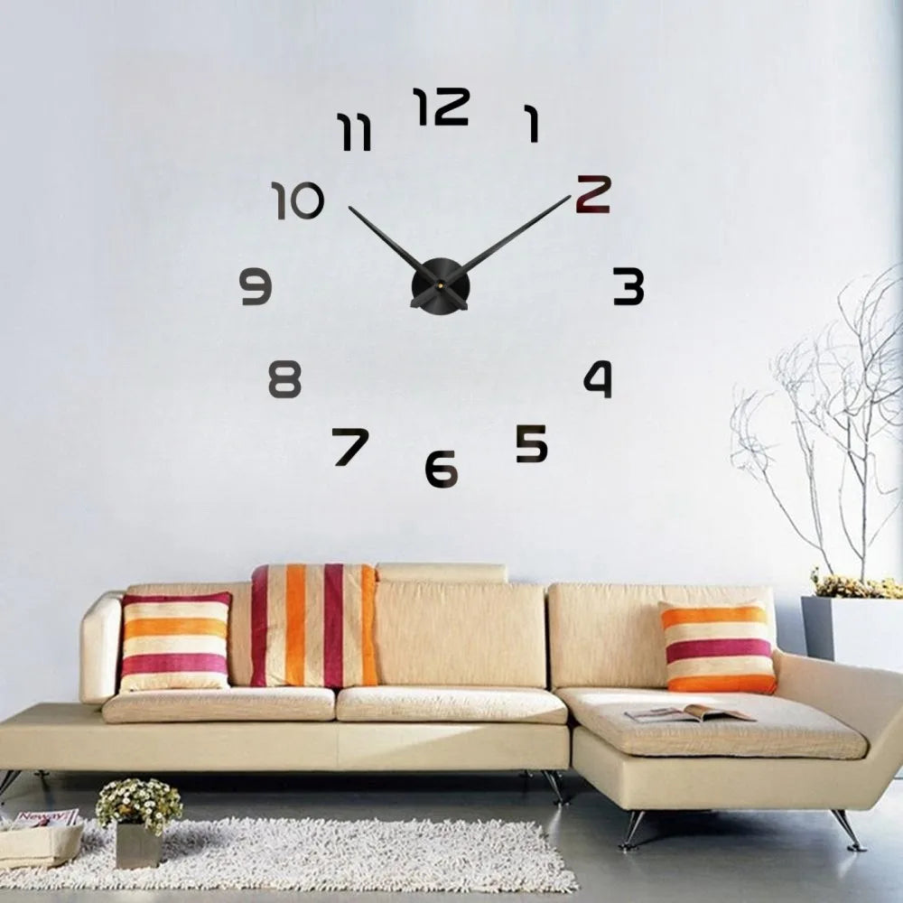 Large 3D Wall Clock Luminous Classic Wall Clocks DIY Digital Clock Wall Watches Stickers Silent Clock for Home Living Room Table