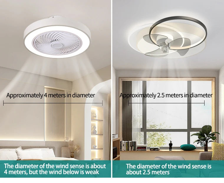 Integrated ceiling fan light, bedroom ceiling fan light, living room dining room ceiling light, modern simple and quiet internet