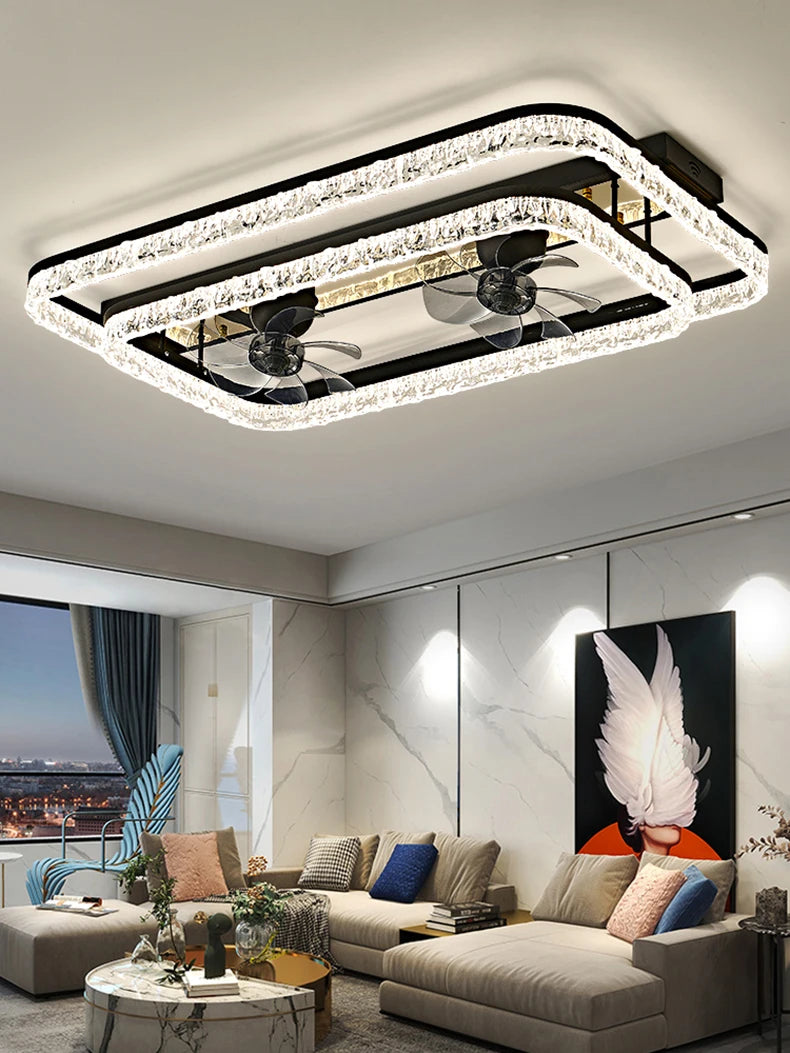 Modern ceiling lamps bedroom folding Ceiling fan ceiling fan with led light and control ceiling lamp for living room lighting