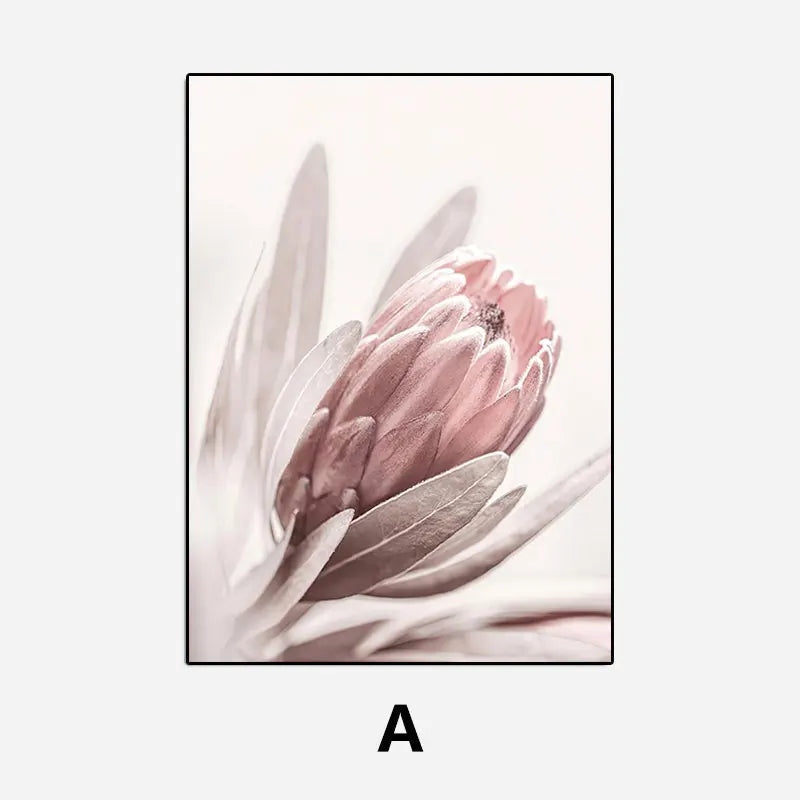 Modern Pink Flower Art Canvas Painting Prints Fashion Decorative Picture Posters for Living Room Bedroom Home Wall Decor