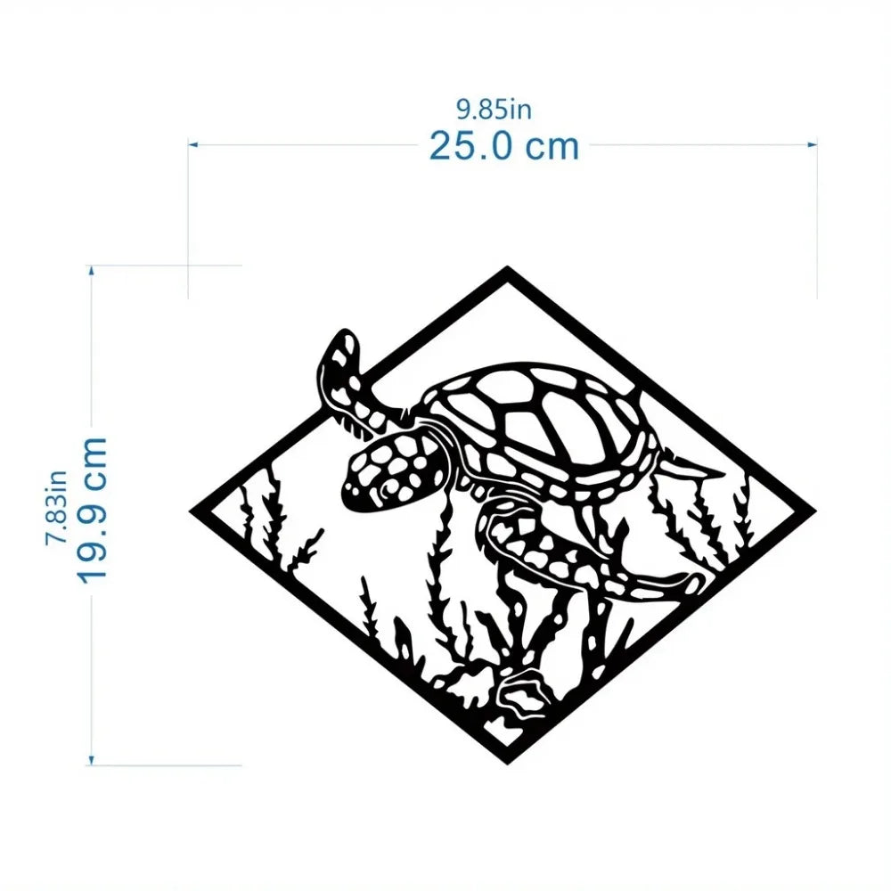 Metal Sea Turtle Ornament Beach Theme Decor Wall Art Decorations Wall Hanging Iron Art, Wall decoration, Wall Sticker