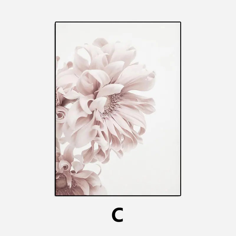 Modern Pink Flower Art Canvas Painting Prints Fashion Decorative Picture Posters for Living Room Bedroom Home Wall Decor