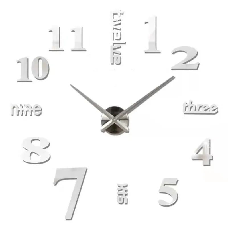 3D Wall Clock Luminous Frameless Wall Clocks DIY Digital Clock Wall Stickers Silent Clock for Home Living Room Office Wall Decor