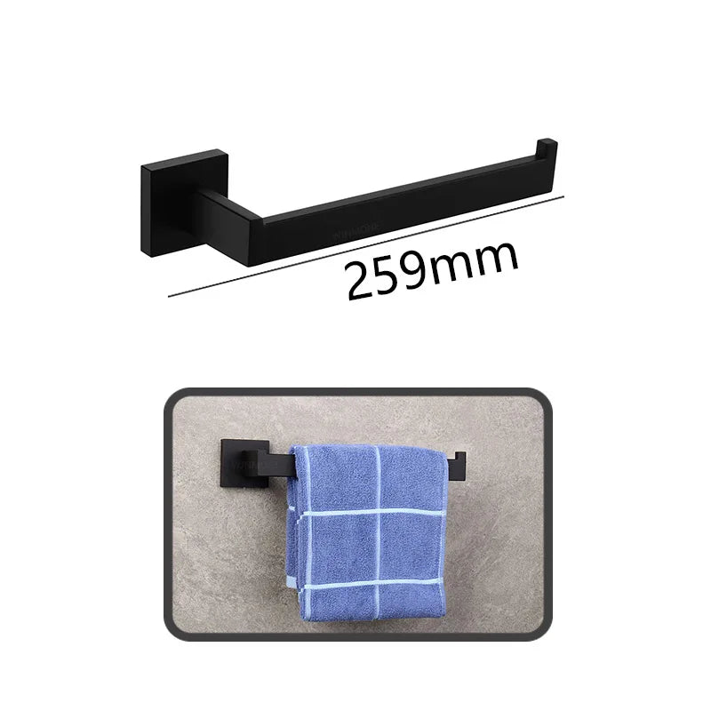 Brushed Gold Hardware Set Bathroom Shelf Towel Bar Rack Robe Hook Toilet Paper Roll Holder Black Bathroom Accessories Kit 4 Pcs