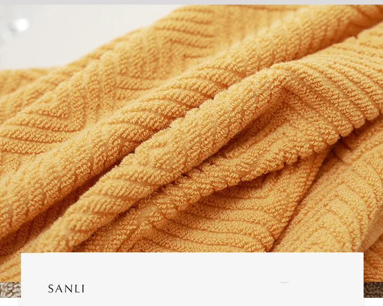 3Pcs/Pack Long-Staple Cotton Bath Towel Face Towel Set Solid Soft Quick-dry Bath Towels Beige Gray Yellow Beach Towel